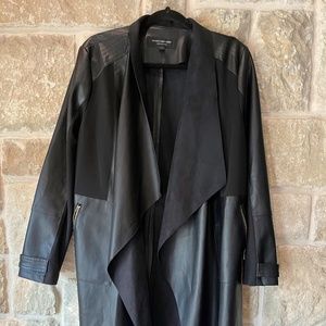 Marc New York Long Faux Leather Trench Coat